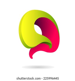Abstract logo design template. Corporate identity icon. Colorful wave vector illustration. 
