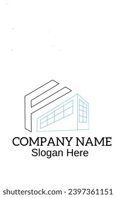 Abstract logo design template. F icon, Building icon. Suitable for apartment, Company, property, brand, construction, etc.