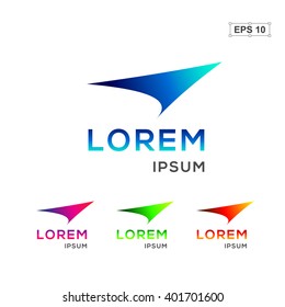 Abstract logo design template. Fly arrow or plane logo