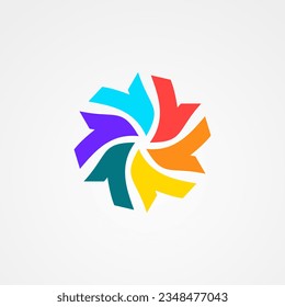 abstract logo design template forming a circle of unity