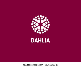 Abstract logo design template. Geometric dot circle science sign.
