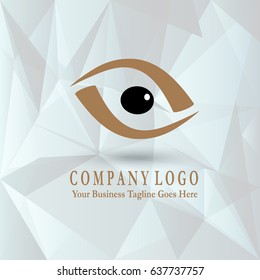 Abstract logo design template. Geometric eye sign. Universal vector icon