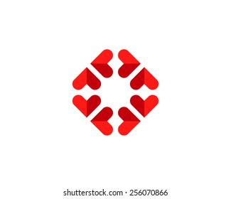 Abstract logo design template. Heart creative sign. Vector icon.