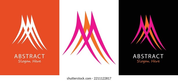 Plantilla de diseño del logotipo abstracto para la letra m