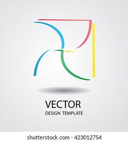 Abstract Logo Design Template. Modern Simple Logo Icon. Vector Illustration. Square Shape.