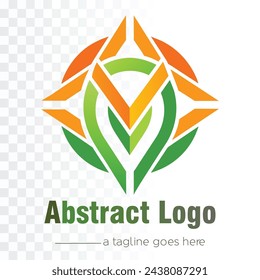 Plantilla de diseño de logotipo abstracto sobre fondo transparente