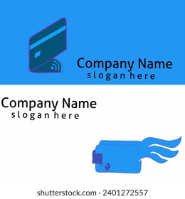 Abstract logo design template. Wallet icon and Wireless icon. Suitable for Payment Application, App, web, business card, brand identity, etc. Vector logo design 