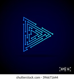 Abstract logo design template,Technology abstract dot connection cross vector logo icon circle logo