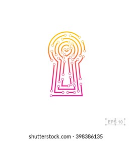 Abstract logo design template,Technology abstract dot connection cross vector logo icon circle logo