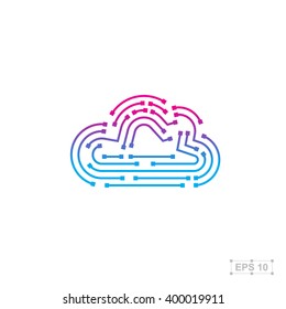 Abstract logo design template,Technology abstract dot connection cross vector logo