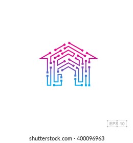 Abstract logo design template,Technology abstract dot connection cross vector logo
