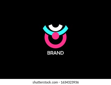 Abstract Logo Design with three colors