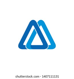 Abstract logo design for two triangles