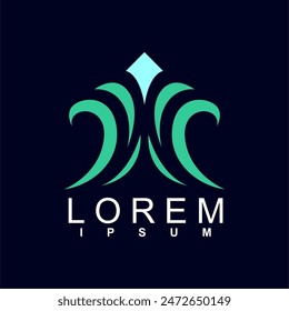 abstract logo design. unique and characterful, geometric abstract logo, modern and cute logo concept
