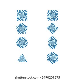 Abstract logo design in various shapes.