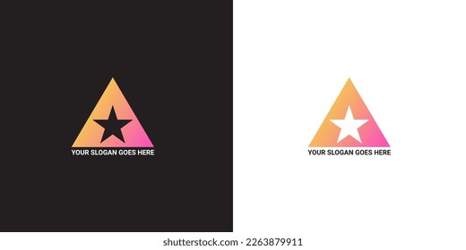 Abstraktes Logo-Design, Vektorgrafik-Illustration einzeln auf weißem und schwarzem Hintergrund.