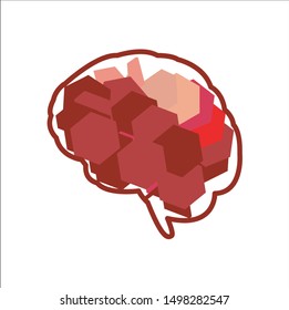 abstract logo design vector illustration of a brain