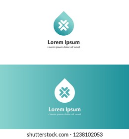 abstract logo design for water, healty, hospital, vector template