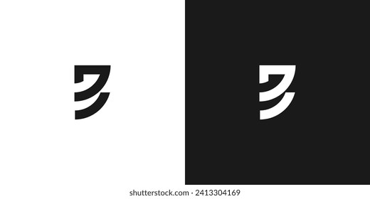 Diseño de logotipo abstracto con fondo blanco y negro