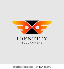 abstract logo design wings envelope	