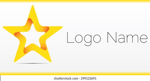Abstract logo design, yellow star