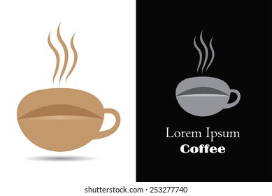 Abstract logo design.Coffee logo.Coffee cup vector.