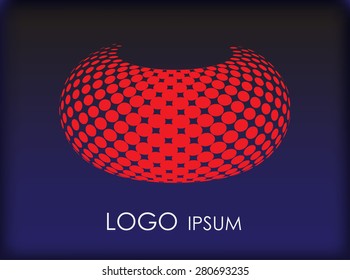 Abstract logo design.Halftone logo.Vector template.