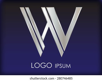 Abstract logo design.Letter W logo.Alphabet logo.Vector  template.