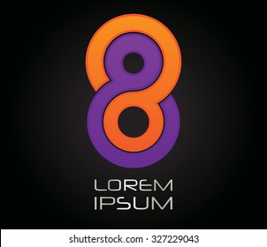 Abstract logo design.Number eight logo.Logo 8.Logotype vector template.