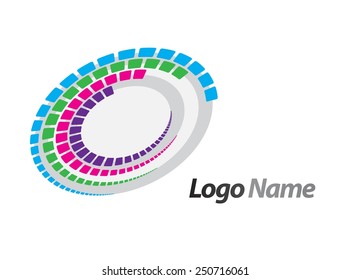 Abstract logo design.Round vector logo illustration.