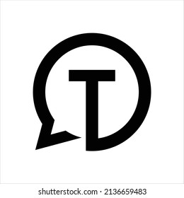 Abstract Logo Designs Initials Letter T. Letter T Chat Logo Designs Template Illustrations