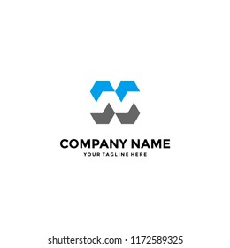 abstract logo designs letter N on isolated white background