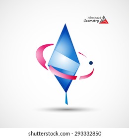 Abstract, logo, diamond 3 d, background | EPS10 vector illustration