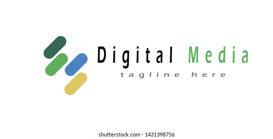 abstract logo "digital media" for business and corporate purposes with a simple design
