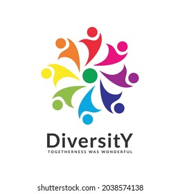 abstract logo diversity and togetherness people circle