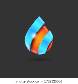 Gotas de logotipo abstracto de agua glosa