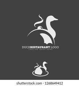 abstract logo of duck and place of food served, symbol of food from animal meat, logo for restaurant and logo for animal meat enthusiast, especially roasted and fried duck