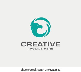 Abstract logo of the eagle animal combined into the consulting circle, the logo is recommended for consulting companies, management, consultants, defense, etc.