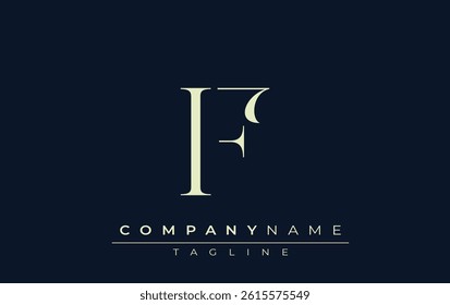 IF abstract Logo. Elegantly Designed Minimalist Monogram Logo with Stylish Lettering. Sophisticated and sleek minimalist monogram showcasing unique lettering design.