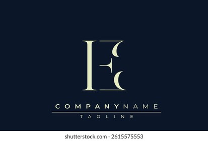 IE abstract Logo. Elegantly Designed Minimalist Monogram Logo with Stylish Lettering. Sophisticated and sleek minimalist monogram showcasing unique lettering design.
