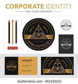 Abstract logo element with business card. Corporate identity template for your company.