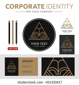Abstract logo element with business card. Corporate identity template for your company.