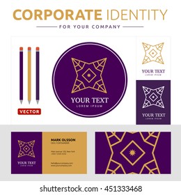 Abstract logo element with business card. Corporate identity template for your company.