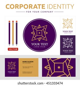 Abstract logo element with business card. Corporate identity template for your company.