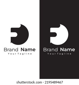 Abstract logo element initial letter F geometric shape. Minimalist and modern F Logo design. Logo can be used for branding and business cards.