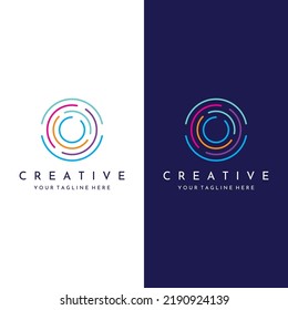 Abstract logo elements Initial letter O.Symbol of minimalist and modern concept geometric style.Future Logo type.