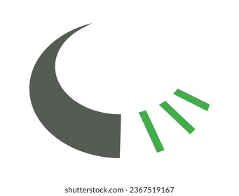 Símbolo del logotipo abstracto con forma curvada y líneas