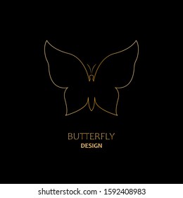 Abstract logo emblem design, butterfly silhouette, illustration for printing and packaging.