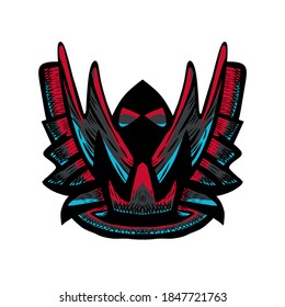 abstract logo esport cartoon, mythological creature monster,vector art