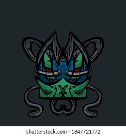 abstract logo esport cartoon, mythological creature monster,vector art